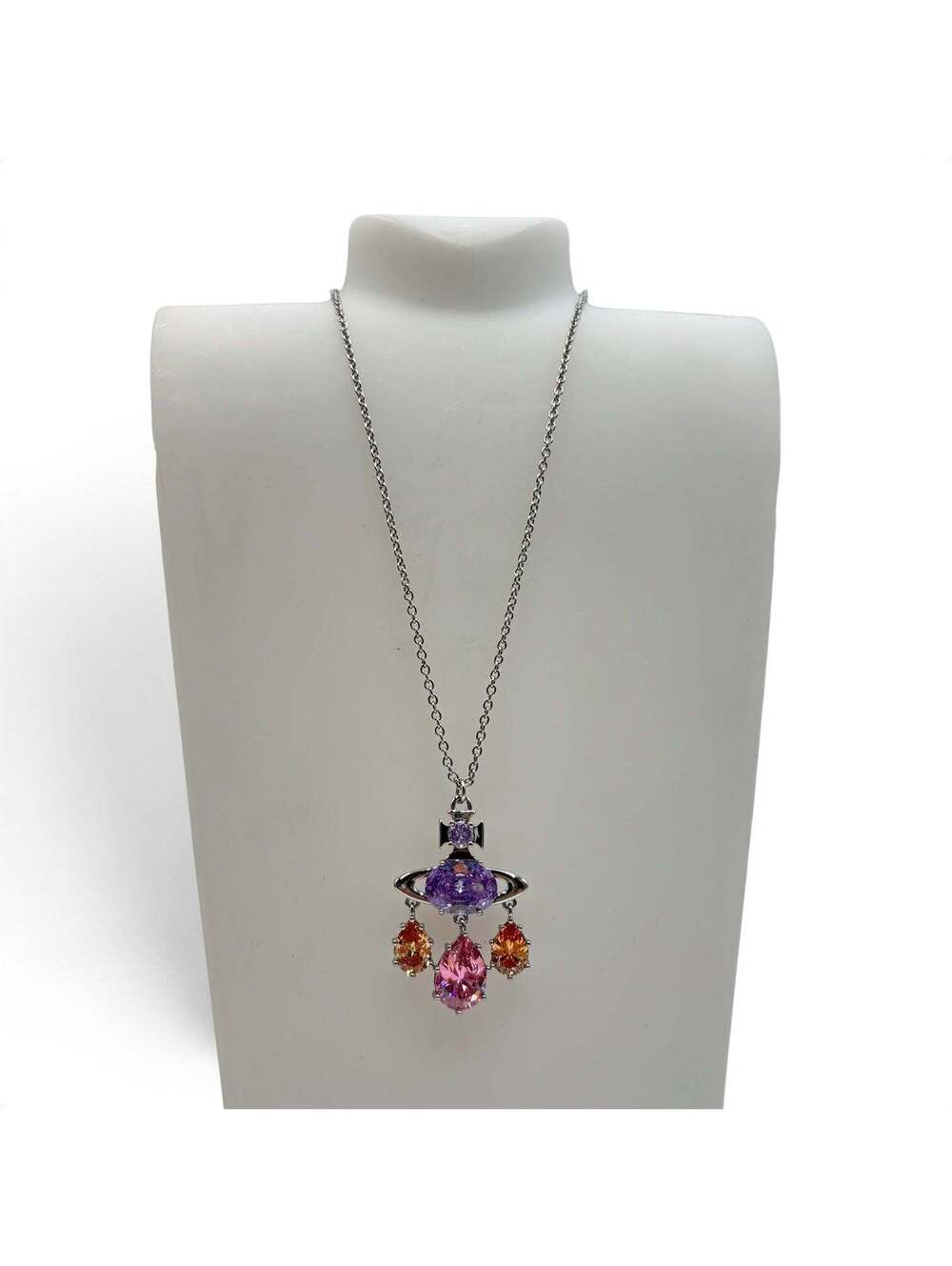 Vivienne Westwood Augusta Crystal Orb Pendant Necklace โ Silver / Multicolor